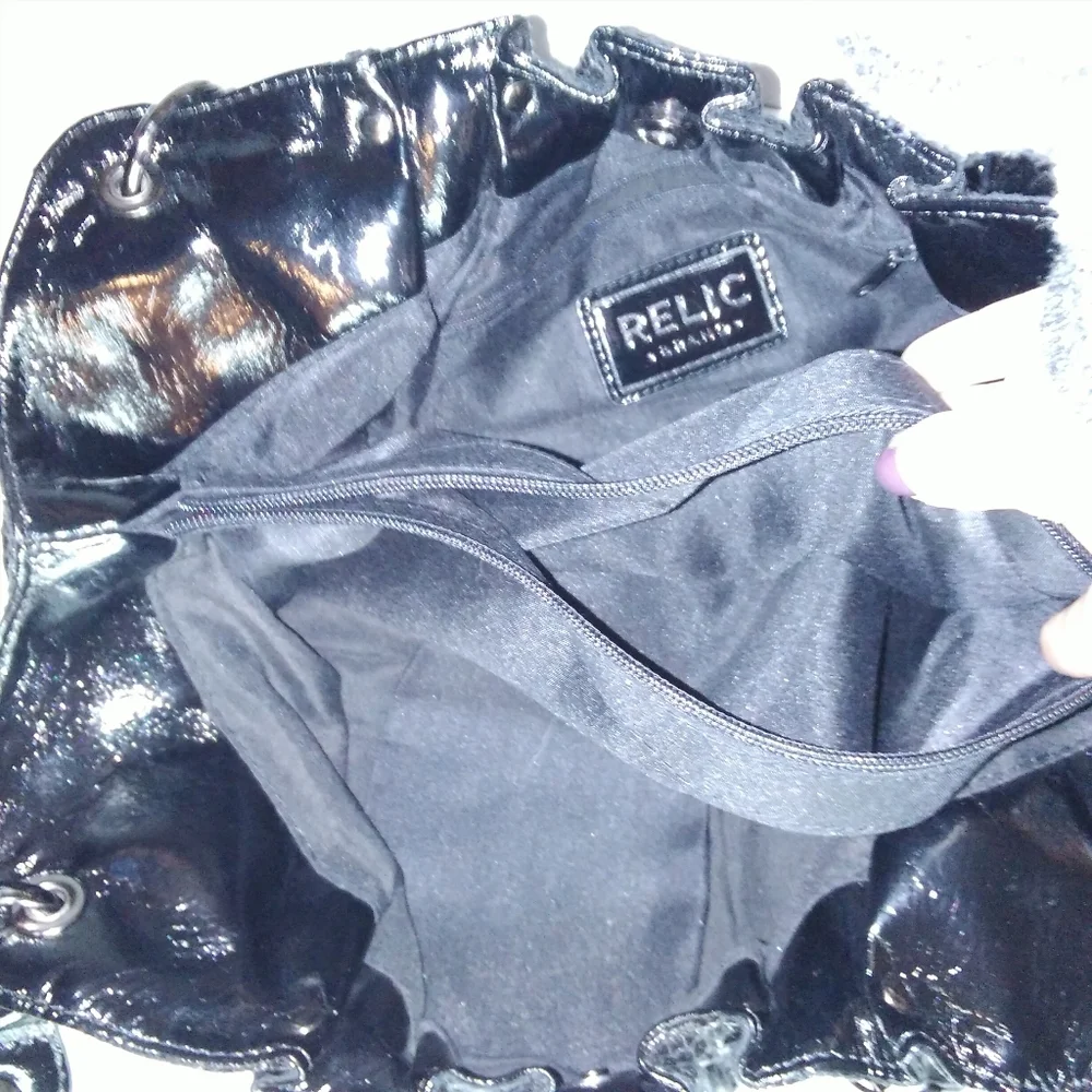 Relic Black Sparkle Hobo Bag Purse